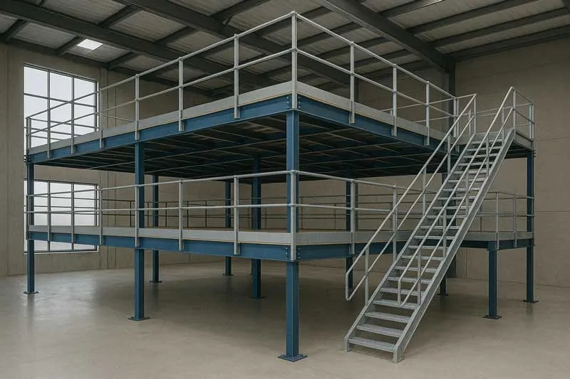Mezzanine floor design type 1 for warehouse storage in UAE
